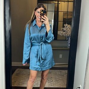 Camila Coelho Priscilla Mini Dress in Blue (Revolve)